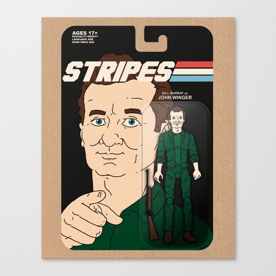 Stripes Action Figure Canvas Print