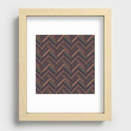 Knitted Textured Pattern Brown Recessed Framed Print