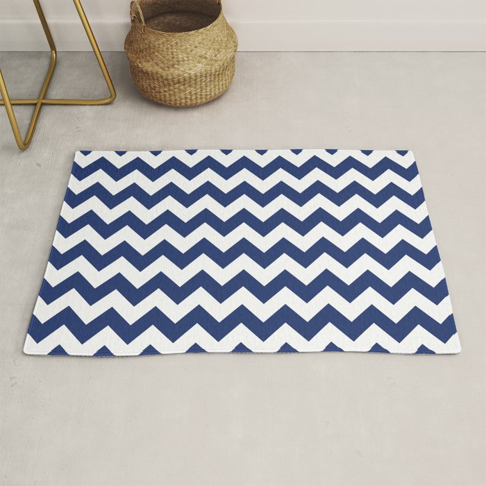 Navy Chevron Rug by CoolFunAwesomeTime Society6