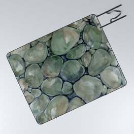 Green Sea Stones Picnic Blanket