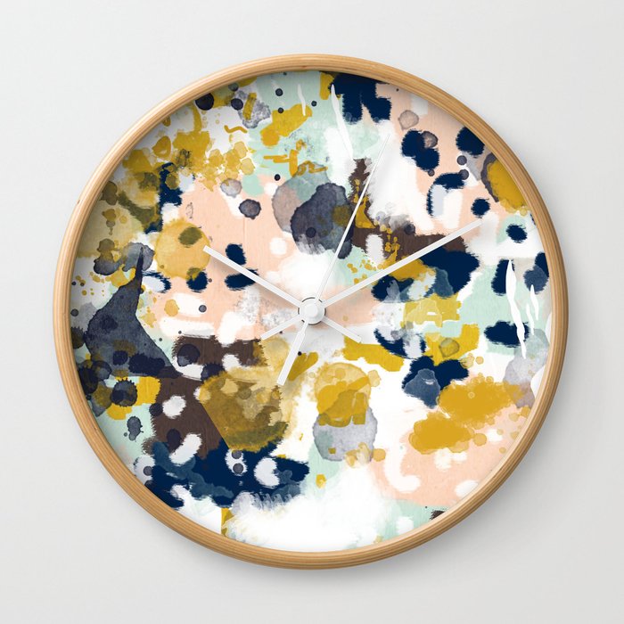 Sloane Abstract Painting Gender Neutral Baby Nursery Dorm College Sloane Abstract Painting Gender Neutral Baby Nursery Dorm College Decor Wall Clock By Charlottewinter Society6