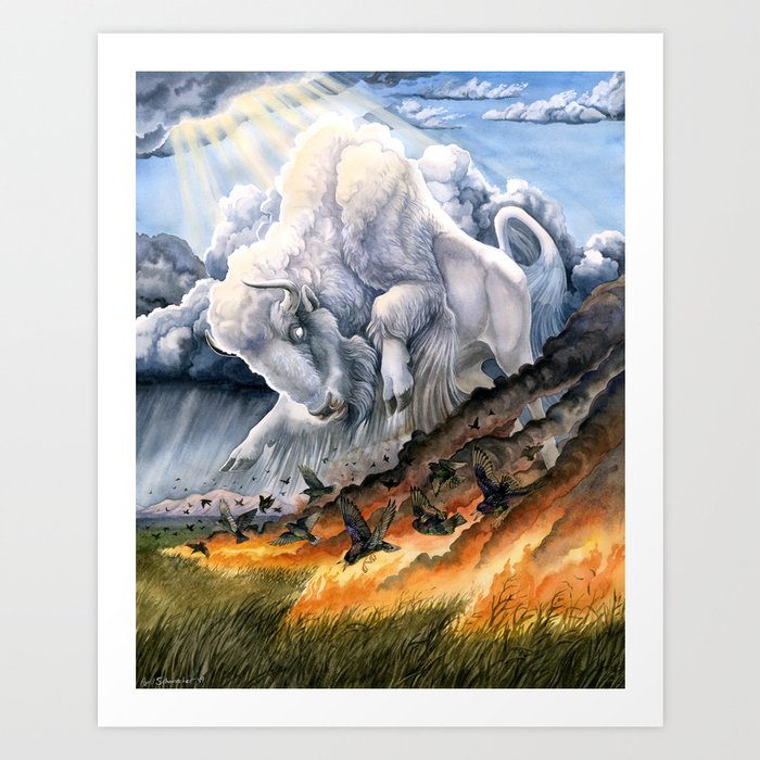White Buffalo Art Print