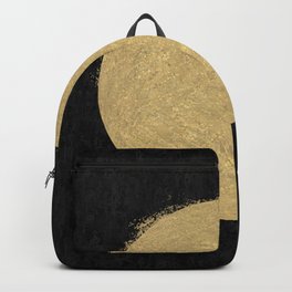 Gold Sun Oil Painting Backpack | Midcentury, Oil, Dot, Goldcircle, Oilpainting, Mid Centurymodern, Impasto, Digital, Painting, Acrylic 
