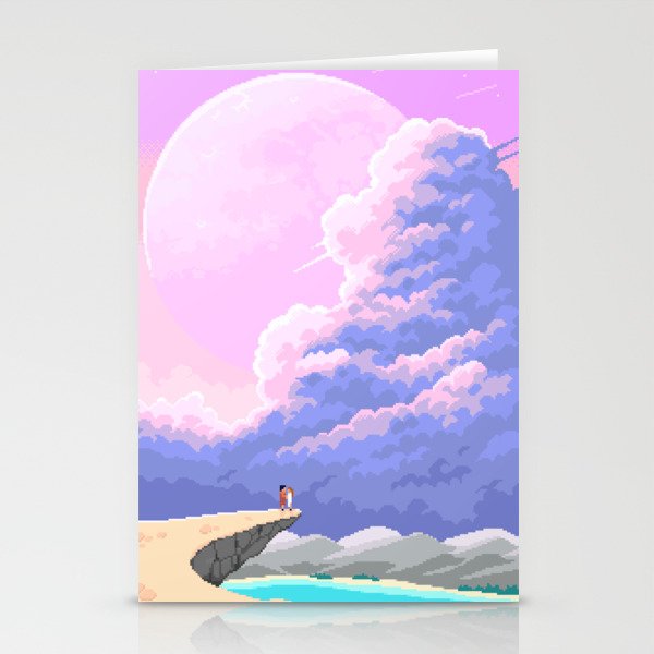 Edge of Love - Pink Sunset Stationery Cards