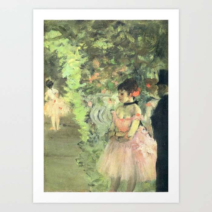 Edgar Degas : Dancers Backstage 1872 Art Print