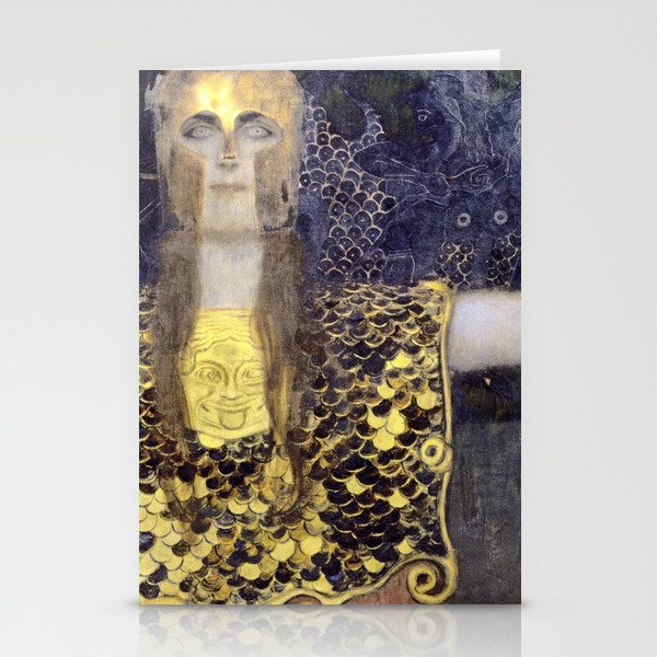 Gustav Klimt's Pallas Athena famous painting Stationery Cards