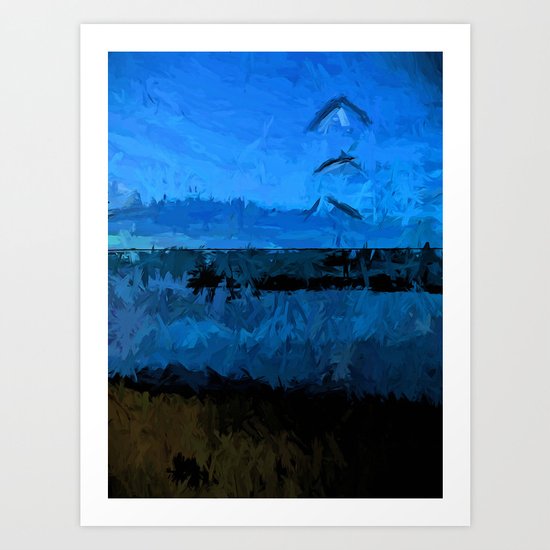 Blue Sea in the Blue Wind Art Print