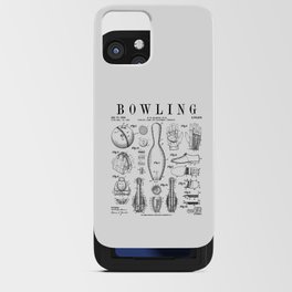 Bowling Pin Ball Bowler Retro Vintage Patent Print iPhone Card Case