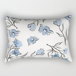 Vintage Botanist - Dusty Blue Rectangular Pillow