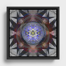 Cosmic Pulse Mandala Sacred Geometry Ancient Vision Print Framed Canvas