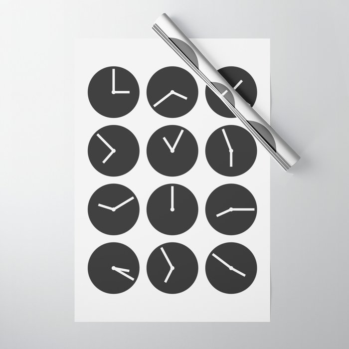Minimal clock collection 21 Wrapping Paper