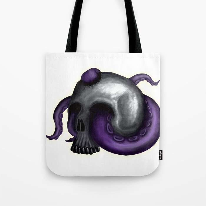 Octopus in Skull - No Background Tote Bag