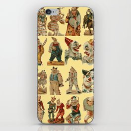 Vintage Clowns on Yellow iPhone Skin
