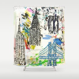 New York City Buildings Shower Curtain