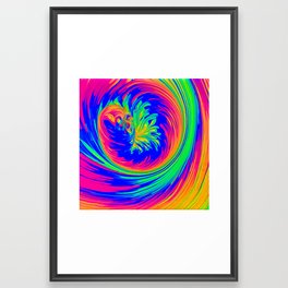 Neon Psychadelic Treering Sprial Framed Art Print