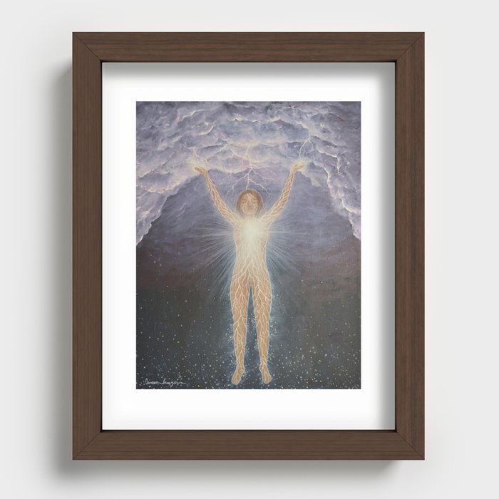 Stuck By Power Recessed Framed Print