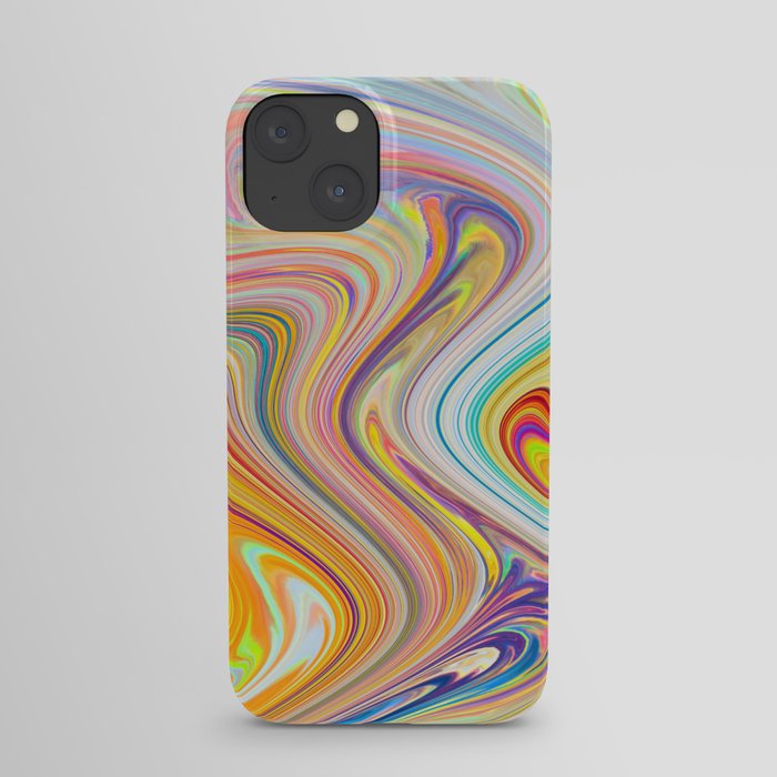 Surreal Wavy Abstraction In Multi Color iPhone Case