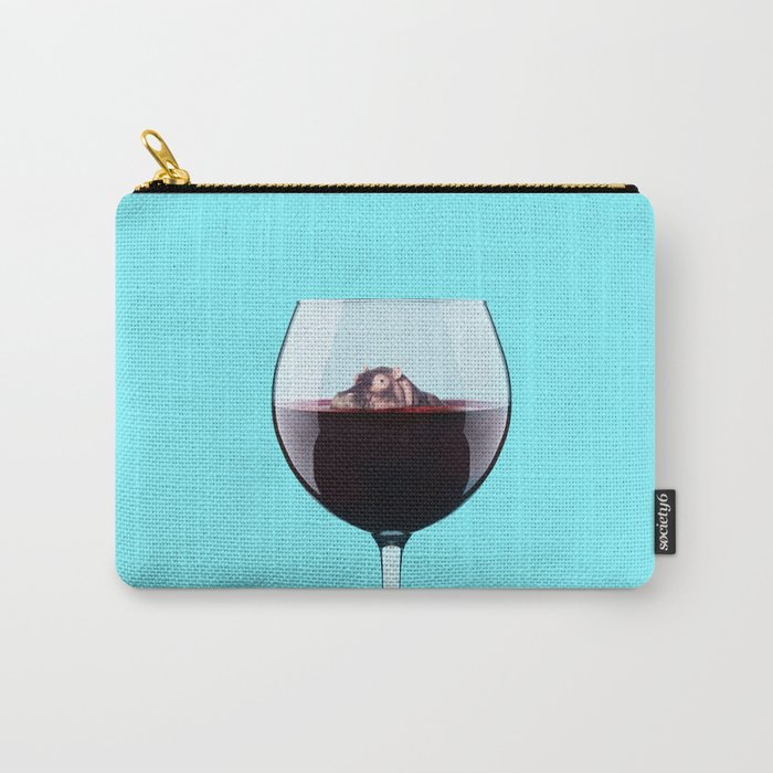 Hippo in Wine Carry-All Pouch