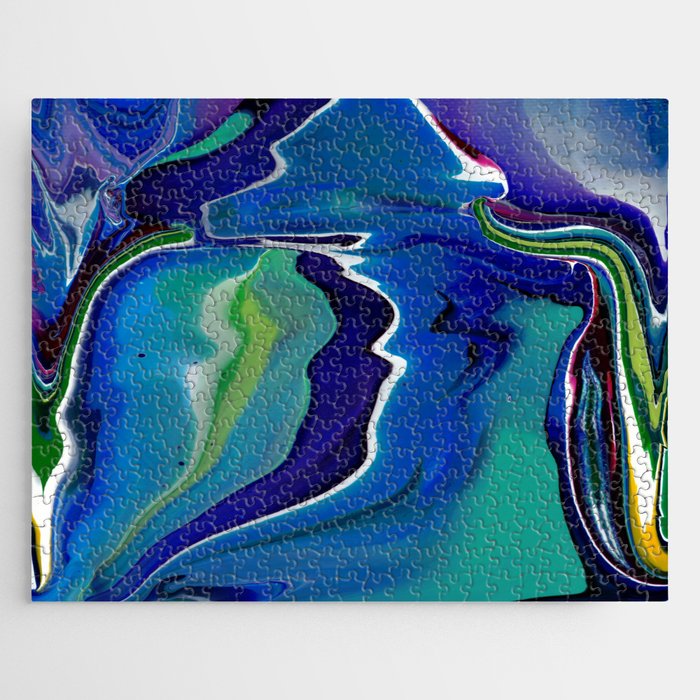 Fluid Abstract 4 (Aqua Purple) Jigsaw Puzzle