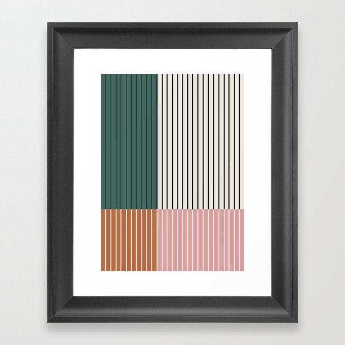 Color Block Line Abstract V Framed Art Print