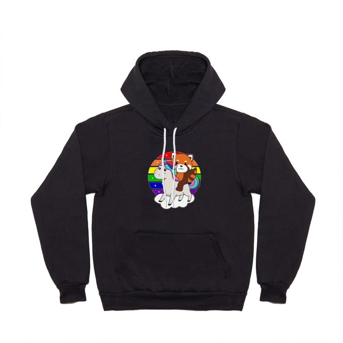 Red Panda Unicorn Rainbow Animals Pandas Unicorns Hoody