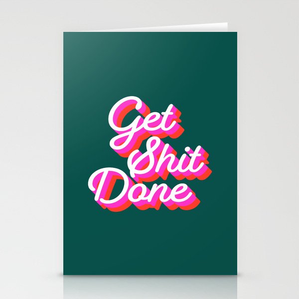 Get Shit Done Retro Style Stationery Cards