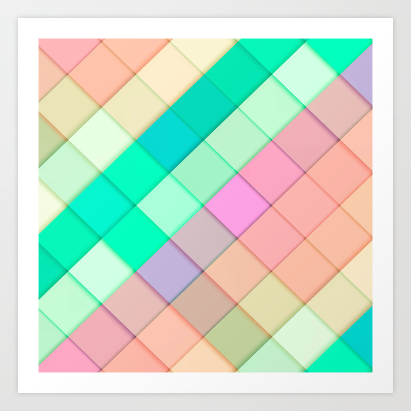 Simple Colorful Pastel Tiles Art Print By Hommie Society6 I am sorry to say that i have decided to continue writing all my posts in dutch in the future. simple colorful pastel tiles art print by hommie