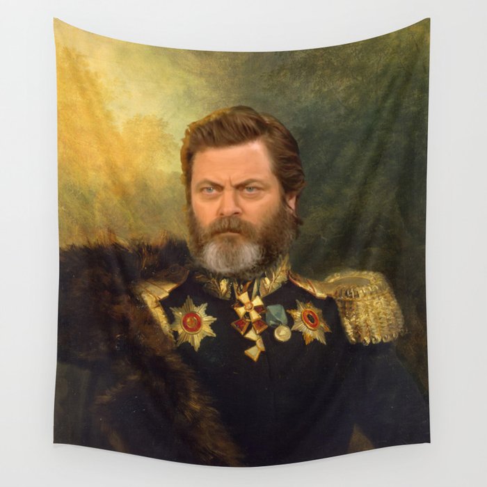 Nick Offerman Classical Painting Photoshop Wall Tapestry By