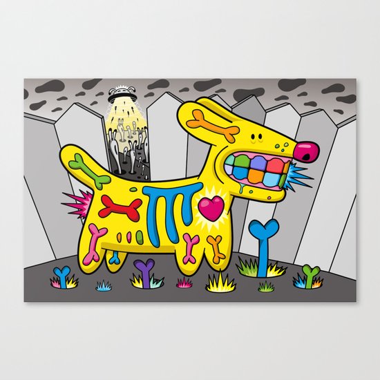 Dog vs Aliens Canvas Print