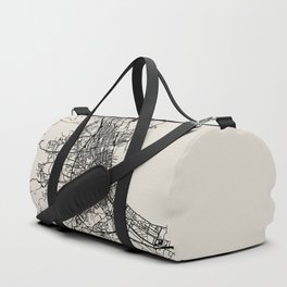 Palermo - Italy | City Map - Black and White Duffle Bag