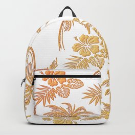 3D Golden Tropical Rainbow Flower and Palm Tree Pattern Backpack