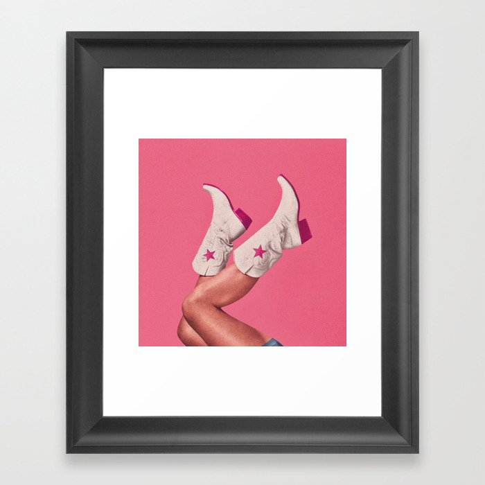 These Boots - Hot Neon Pink Framed Art Print