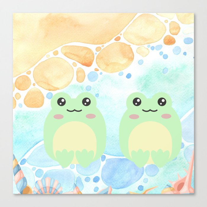 Fun Ocean Frogs Canvas Print