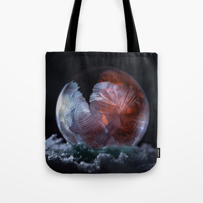 Red glowing soap bubble Tote Bag