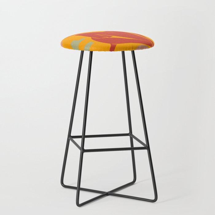 Red Nude with Seagrass Matisse Inspired Bar Stool