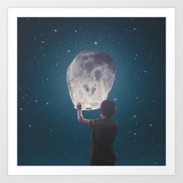 Moon Lanterns Art Print