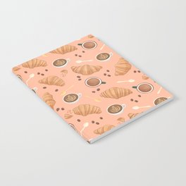Croissant and Coffee Pattern Notebook