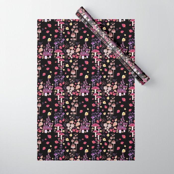 Autumn Night Watercolor Pattern Wrapping Paper