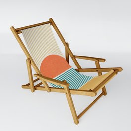 Sun Beach Stripes - Mid Century Modern Abstract Sling Chair