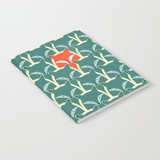 Seamless pattern with foxes and wolves Notebook
