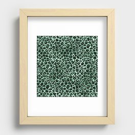 Green Metallic Leopard Pattern Recessed Framed Print