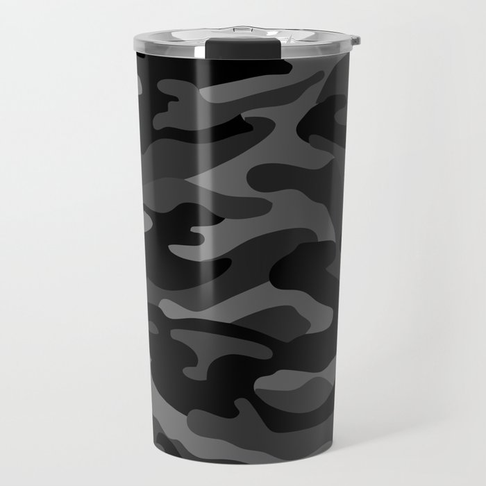 Camouflage Pattern Black Travel Mug