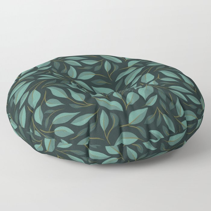 Dark Foliage Floor Pillow