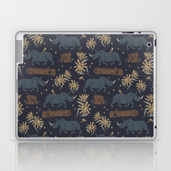 Rhinos and Birds Laptop & iPad Skin