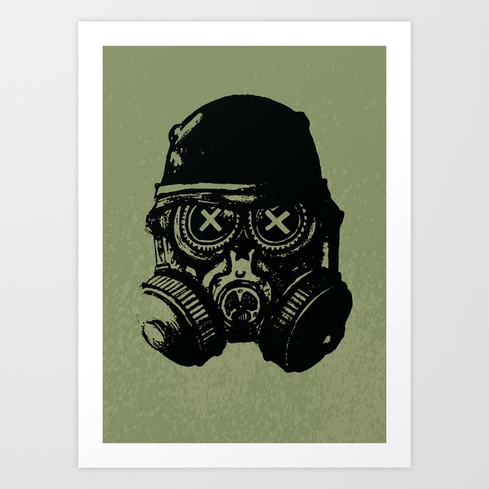 gas mask painting