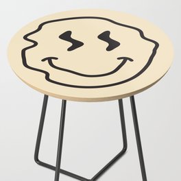Wonky Smiley Face - Black and Cream Side Table