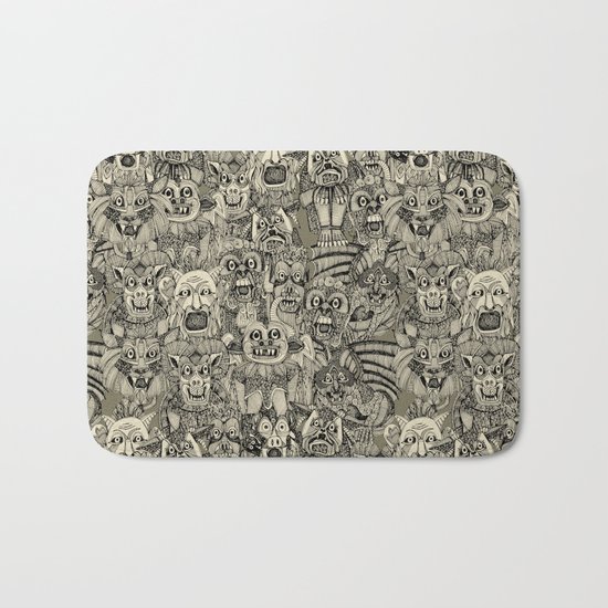 gargoyles vintage black Bath Mat