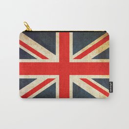 Vintage Union Jack British Flag Carry-All Pouch | Graphite, Graphicdesign, Grungy, Pattern, Acrylic, English, Red, Country, Ukflag, England 