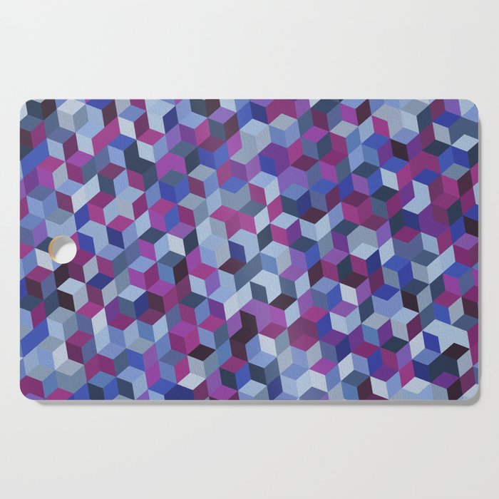 Merune, Blue, Purple Colorful Hexagon Design  Cutting Board