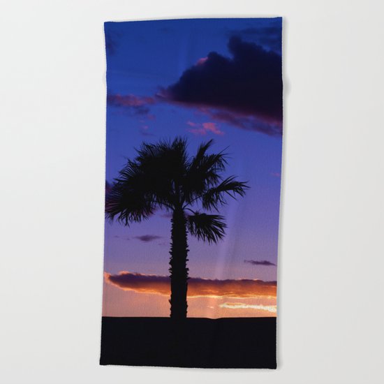 Palm Sunset - V Beach Towel